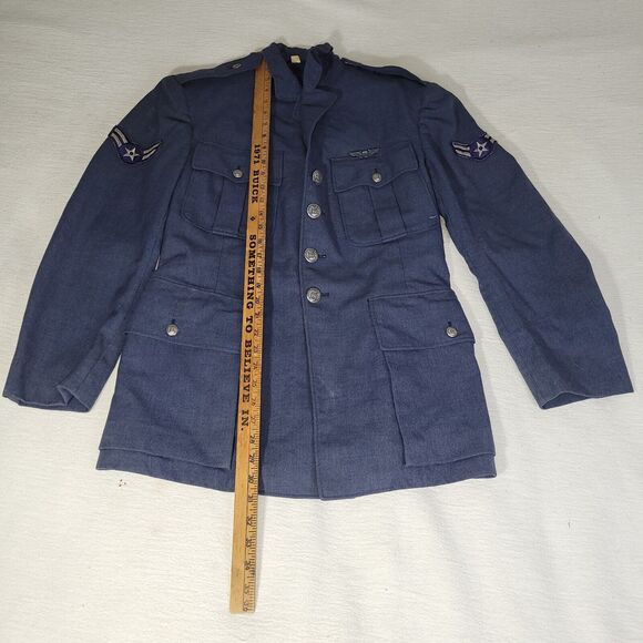 Vintage Military Coat Sz 41 Air Force Blue Dress Uniform Wool Polyester USAF AF - Picture 7 of 16